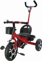 Triciclo Infantil Divertido Vermelho Com Apoiador