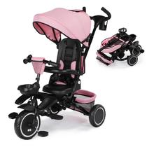 Triciclo infantil dobrável 8 em 1 com capota Kinder King Triciclo infantil dobrável 8 em 1 com capota Kinder King