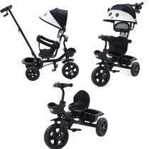 Triciclo Infantil Empurrador 2 Em 1 Carrinho De Passeio Assento 360º Graus Capota Solar Passeio Porta Objetos Cesto Pedal Cor