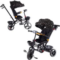 Triciclo Infantil Empurrador 2 em 1 Twist Luxo Carrinho de Passeio Bebê Capota 50kg Haste Guia Pedal