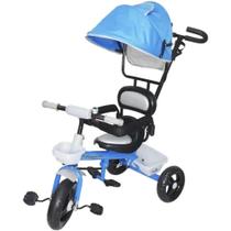 Triciclo Infantil Empurrador c/ Capota Importway 2 em 1 Azul