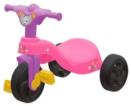 Triciclo Infantil Encantado Haste De Empurrar Rosa e Lilás