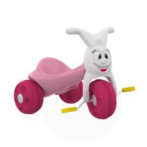Triciclo infantil europa a pedal rosa divertido bandeirante