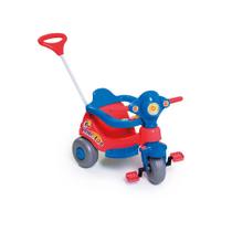 Triciclo Infantil Menino Passeio E Pedal Calesita Velocita Vermelho 2 Em 1