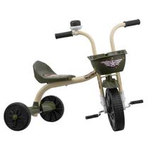 Triciclo Infantil Menino Velotrol Motoca de Criança Com Cestinha Militar PP Ultra Bikes