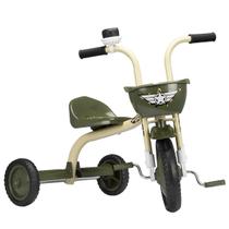 Triciclo Infantil Menino Velotrol Motoca de Criança Com Cestinha Militar Ultra Bikes