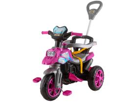 Triciclo Infantil Moto com Pedal e Haste - Rosa
