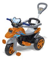Triciclo Infantil Moto Trail Maral 2 Em 1 Passeio E Pedal Com Empurrador Laranja Triciclo Infantil Moto Trail Maral 2 Em 1 Passeio E Pedal Com Empurrador Laranja
