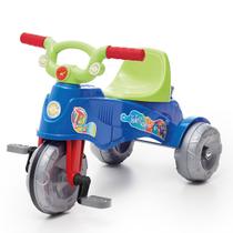 Triciclo Infantil Motoca Azul Com Pedal E Haste Tatetico