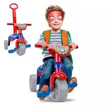 Triciclo Infantil Motoca Com Alça Menino Homem Aranha Heróis