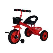 Triciclo Infantil Motoca Duas Cestas Vermelho Pedal Guidão