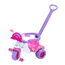 Triciclo Infantil Motoca Empurrador Raibow Rosa Magic Toys