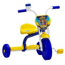 Triciclo Infantil Motoca Kids Ultra Bikes Top Boy Jr. Para Menino (Roda Em PP) Azul e Amarelo