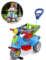 Triciclo Infantil Motoquinha Avespa Maral 2 em 1 Colorida com Empurrador e Pedal, Haste Direcional, Anel de Proteção e Buzina até 25kg Triciclo Infantil Motoquinha Avespa Maral 2 em 1 Colorida com Empurrador e Pedal, Haste Direcional, Anel de Proteção e Buzina até 25kg