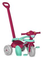 Triciclo Infantil Mototico com Empurrador rosa - Bandeirante + Estojo Branca Neve