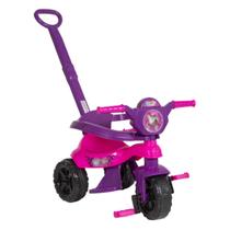 Triciclo Infantil Para Crianças Bebê Velotrol Com Haste Removível Empurrador Baby Dog Rosa