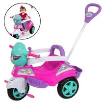 Triciclo Infantil para Passeio com Empurrador e Pedal Motoca 2X1 - Maral