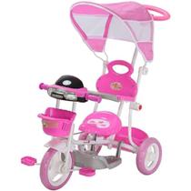 Triciclo Infantil Passeio Com Empurrador BW003R - Rosa