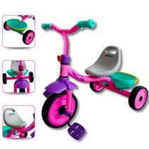 Triciclo Infantil Passeio e Pedal Tamanho Ajustavel Suporta Até 30kg