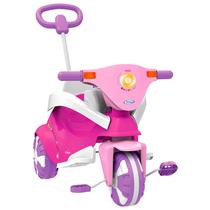 Triciclo Infantil Passeio Empurrador E Protetor Rosa Xalingo