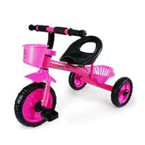 Triciclo infantil pedal e cestinha suporta até 25 kg mega compras