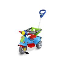 Triciclo Infantil Pedal/Passeio Carrinho Motoca C Empurrador Menino Menina Porta Objetos Interno Rosa Colorido Suporta até 25kg - Maral Brinquedos