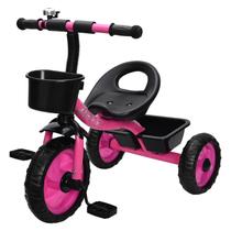 Triciclo Infantil Rosa Com Cestinha E Buzina 7628 - Zippy Toys