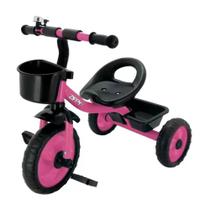 Triciclo Infantil Rosa Com Cestinha E Buzina