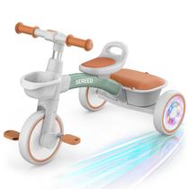 Triciclo infantil SEREED com iluminação colorida de 2 a 5 anos verde Triciclo infantil SEREED com iluminação colorida de 2 a 5 anos verde