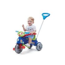 Triciclo Infantil Tateti Ta Te Tico - 2 em 1 - Pedal e Passeio com Aro - Azul/Verde/Vermelho