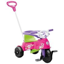 Triciclo Infantil Tatetico Rosa com Empurrador e Pedal 2 em 1 Calesita - 0939