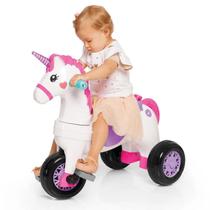 Triciclo infantil unicórnio fantasy empurrador rosa calesita