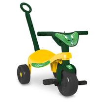 Triciclo Infantil Velotrol Motoca Dinossauro Verde Amarelo Tchuco Menino Menina C/ Haste e Pedal - Samba Toys