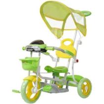 Triciclo Infantil Verde Com Cobertura e Pedal Importway