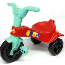 Triciclo Infantil Vermelho Baby c/ Adesivos Menina Pedalar - Omotcha