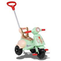 Triciclo infantil Vespita Pink Tiffany com Apoio de Pé e Haste - Calesita Triciclo infantil Vespita Pink Tiffany com Apoio de Pé e Haste - Calesita