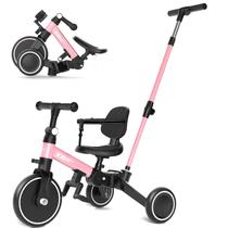 Triciclo infantil XJD 6 em 1 para 1-4 anos com alça rosa Triciclo infantil XJD 6 em 1 para 1-4 anos com alça rosa