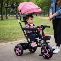 Triciclo Infantil Zupa Passeio De Empurrar Com Capota Removível e Pedal Multifuncional