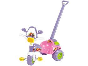 Triciclo Infatil Magic Toys Meg com Empurrador - Haste Removível Porta Objetos
