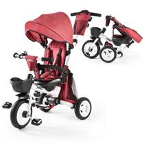 Triciclo JMMD Baby 7 em 1 dobrável com alça parental 18M-5Y vermelha Triciclo JMMD Baby 7 em 1 dobrável com alça parental 18M-5Y vermelha
