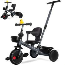 Triciclo KRIDDO 2 em 1 Push, guidão ajustável, cinto de segurança