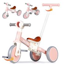 Triciclo LOL-FUN para crianças de 1 a 3 anos com alça parental 5 em 1