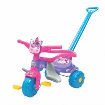 Triciclo Magic Toys Tico-Tico Uni Love 2570 com Luz Haste + Aro de Proteção Removível