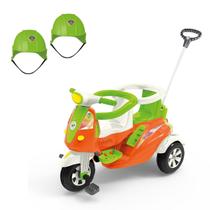 Triciclo Moto Duo Calesita Infantil Para Duas Crianças + 02 Capacetes
