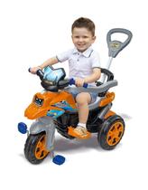 Triciclo Moto Infantil Andador Com Empurrador Direcionável Laranja Trail Maral ate 30kg a partir de 12 meses Triciclo Moto Infantil Andador Com Empurrador Direcionável Laranja Trail Maral ate 30kg a partir de 12 meses