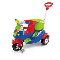 Triciclo Moto Infantil Passeio E Pedal 2 Em 1 Calesita Azul