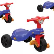 Triciclo Motoca Azul Menino Infantil Com Pedal Motoquinha Pais e Filhos