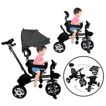 Triciclo Motoca Bicicleta 3 Rodas Infantil Passeio com Empurrador Pedal Capota Brinqway Bw302