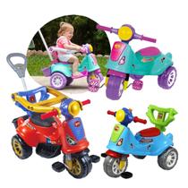 Triciclo Motoca Infantil Bebê Carrinho Passeio Pedal E Haste