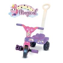 Triciclo Motoca Infantil com Empurrador Menina ou Menino Kepler